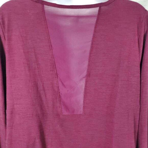 Old Navy Active Breathe On Women's L Long Sleeve Go-Dry Workout Top Purple Mesh - Picture 5 of 7